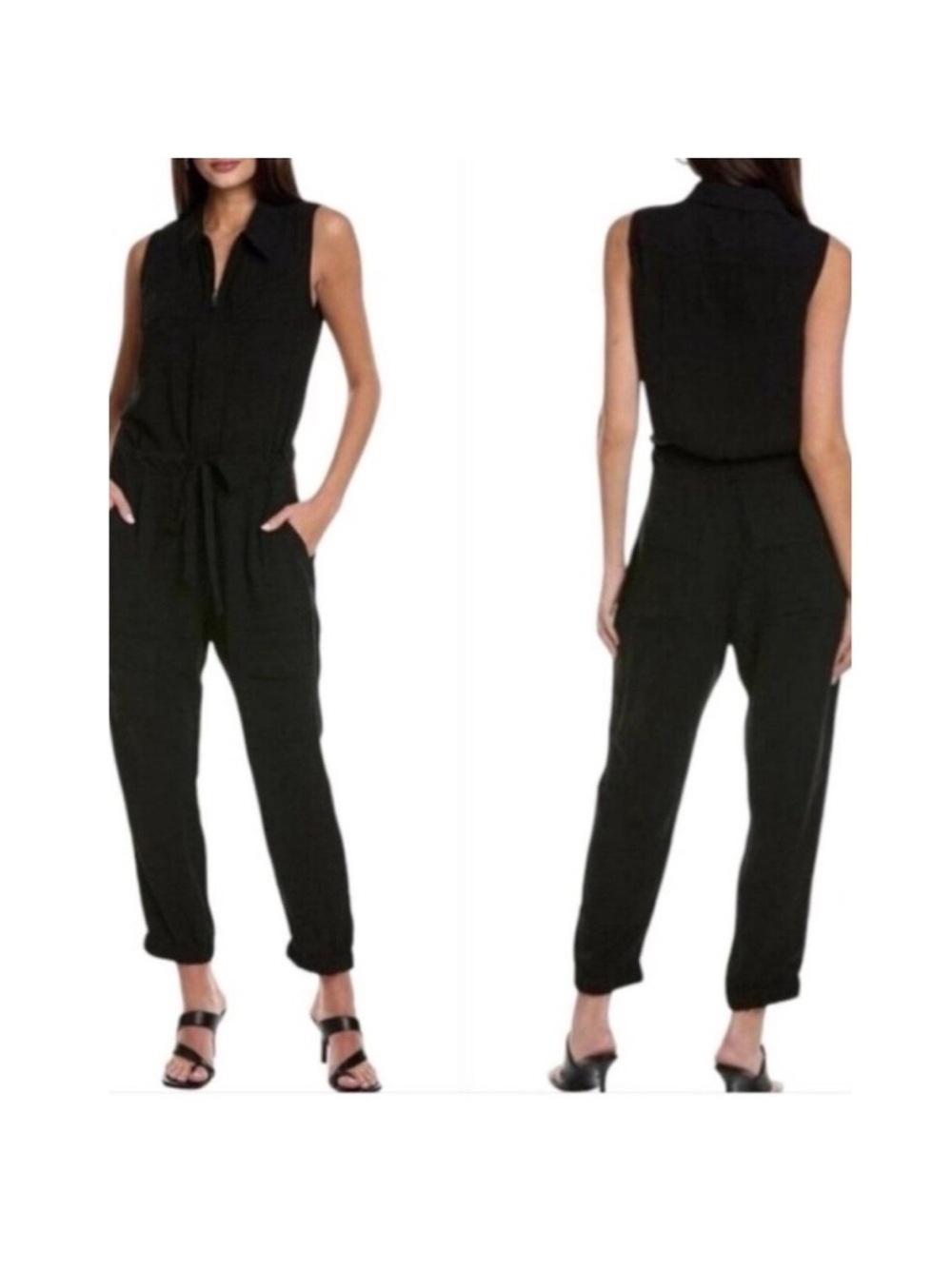 CAbi Black Sleeveless Jumpsuit with Drawstring - Size M